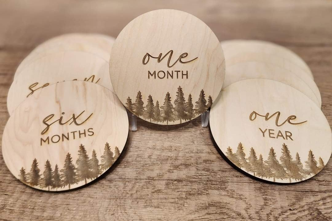 Laser deals Engraved Baby Milestone Markers