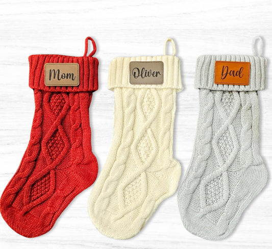 Cable Knit Personalized Christmas Stocking