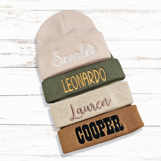 Personalized Kids Knit Beanie Hats